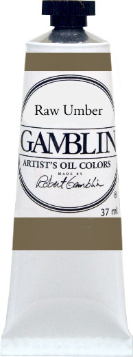 376206, Gamblin Artists Oil, Raw Umber, 37ml