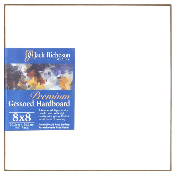 364806, WHITE  1/8" GESSO HARDBOARD PANEL,  8"x 8"              each