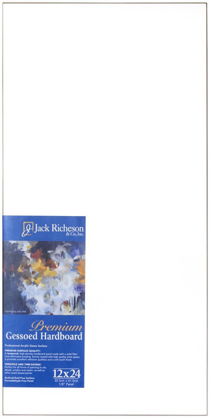 364813, WHITE  1/8" GESSO HARDBOARD PANEL, 12"x 24"              each