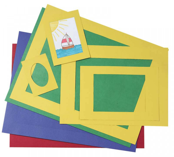 343222, Pacon Pre-Cut Mat Frames, Assorted Colors, Assorted Sizes