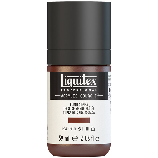382737, Liquitex Acrylic Gouache, Burnt Sienna, 2oz.