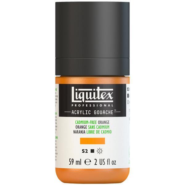 382739, Liquitex Acrylic Gouache, Cadmium-Free Orange, 2oz.