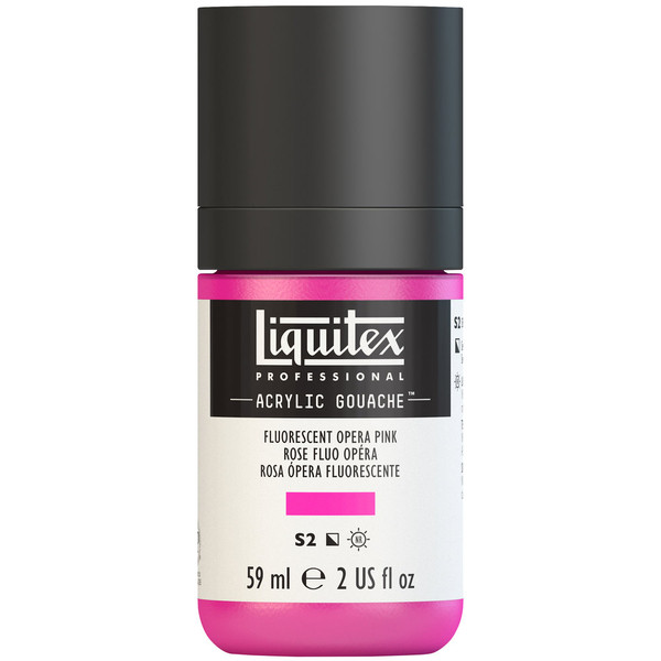 382751, Liquitex Acrylic Gouache, Fluorescent Opera Pink, 2oz.