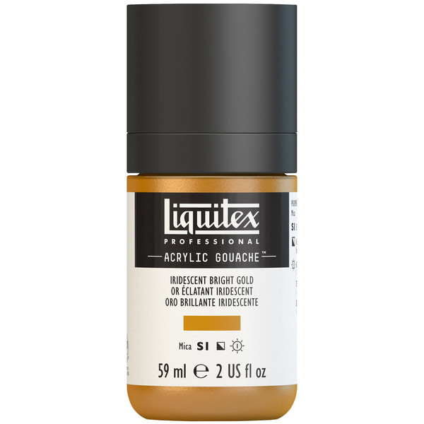 382756, Liquitex Acrylic Gouache, Iridescent Bright Gold, 2oz.