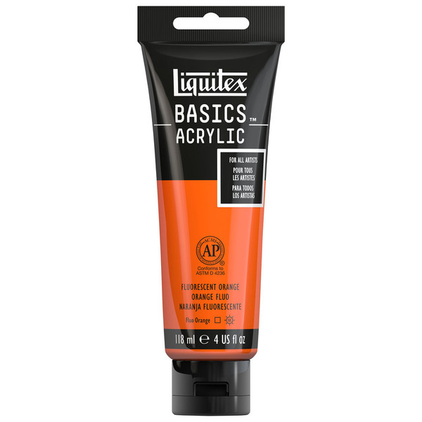 377172, Liquitex Basics, Flourescent Orange, 4oz.