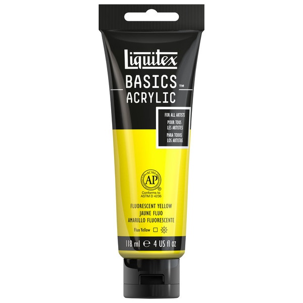 377175, Liquitex Basics, Flourescent Yellow, 4oz.