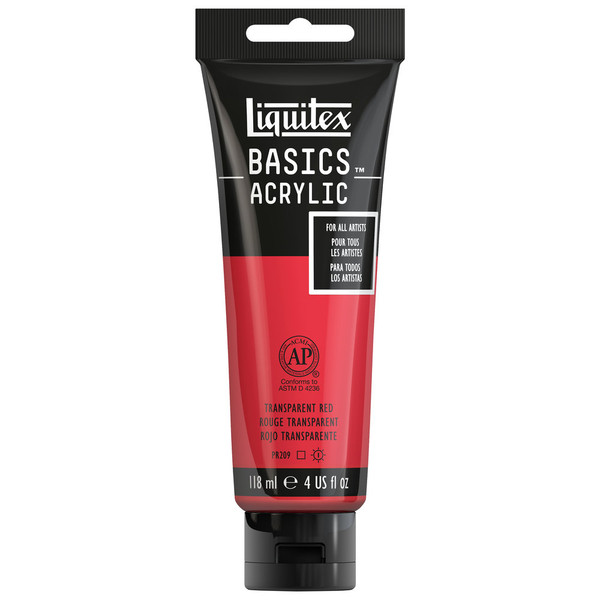 377194, Liquitex Basics, Transparent Red, 4oz.