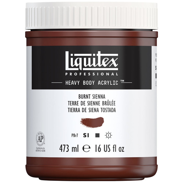 382585, Liquitex Heavy Body, Burnt Sienna, 16oz