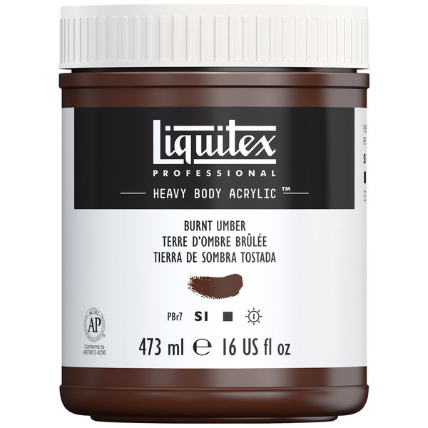 382586, Liquitex Heavy Body, Burnt Umber, 16oz