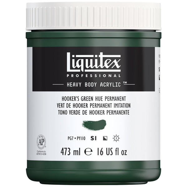 382591, Liquitex Heavy Body, Hooker's Green Hue Permanent, 16oz