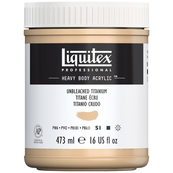 382604, Liquitex Heavy Body, Unbleached Titanium, 16oz