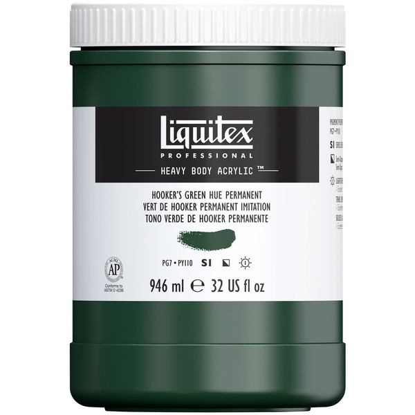382621, Liquitex Heavy Body, Hooker's Green Hue Permanent, 32oz