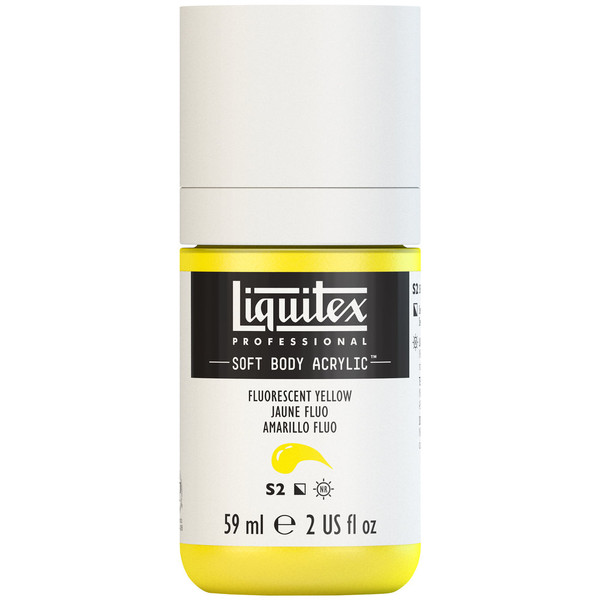 382431, Liquitex Soft Body, Fluorescent Yellow, 2oz