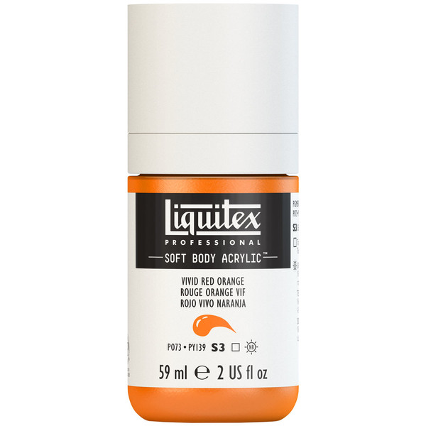 382495, Liquitex Soft Body, Vivid Red Orange, 2oz