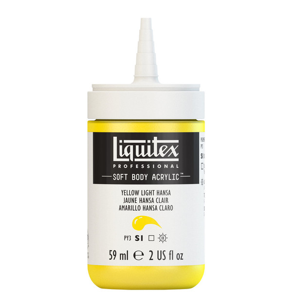 382496, Liquitex Soft Body, Yellow Light Hansa, 2oz