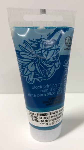 623409, Water-Soluble Block Printing Ink, 1.25oz    Turquoise