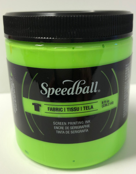 624690, Fabric Screen Printing Ink,  8oz.    Fluorescent Lime Green