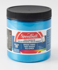 624802, Opaque Fabric Screen Printing Ink, 8oz.  Blue Topaz