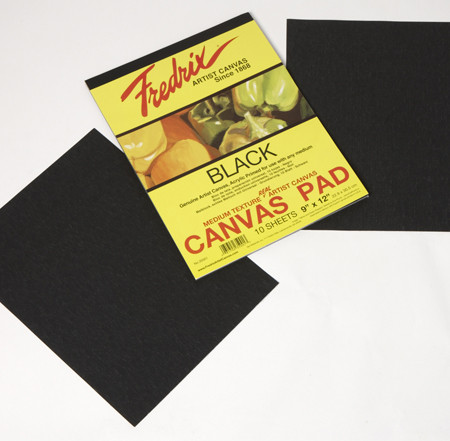 365030, Fredrix Canvas Pads, Black, 9"x12"
