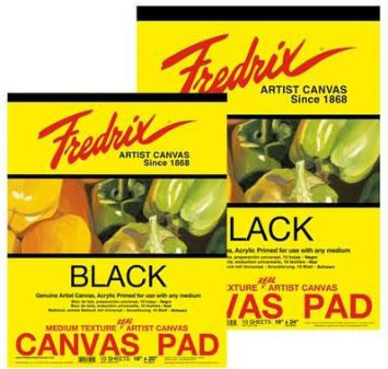 365032, Fredrix Canvas Pads, Black, 16"x20"