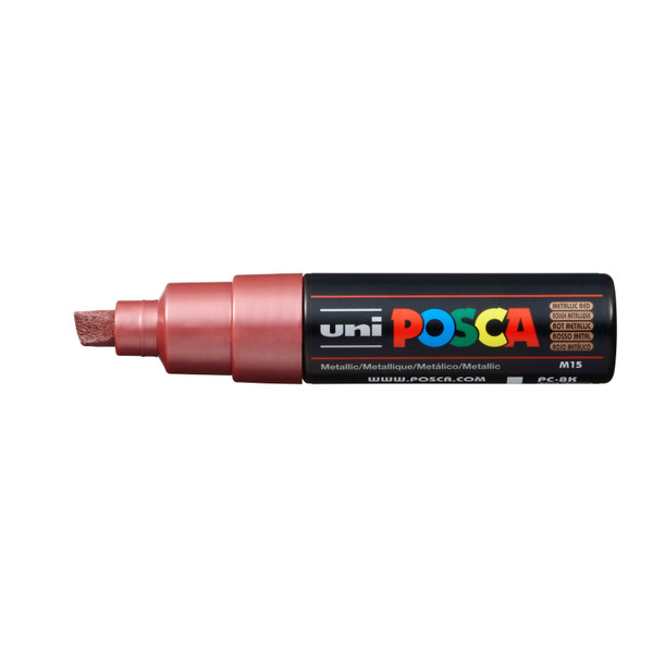 439329, Posca Broad Chisel Marker,   Metallic Red
