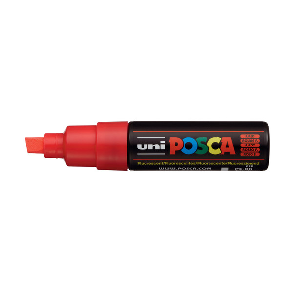 439346, Posca Broad Chisel Marker,   Fluorescent Red