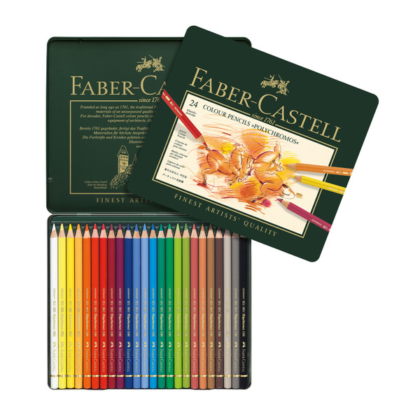 448001, Faber-Castell Polychromos Colored Pencil Set, 24 pc set