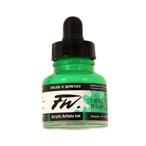 511854, FW Acrylic Ink, Emerald Green, 1 oz