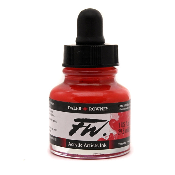511856, FW Acrylic Ink, Flame Red, 1 oz