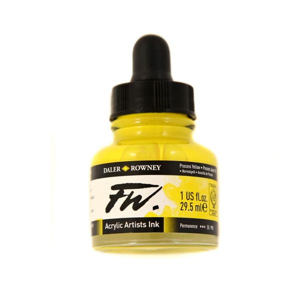 511867, FW Acrylic Ink, Process Yellow, 1 oz
