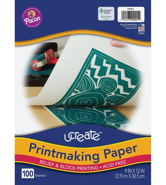 343050, Art1st Printmaking Paper, 9"x12", 100 Sheets