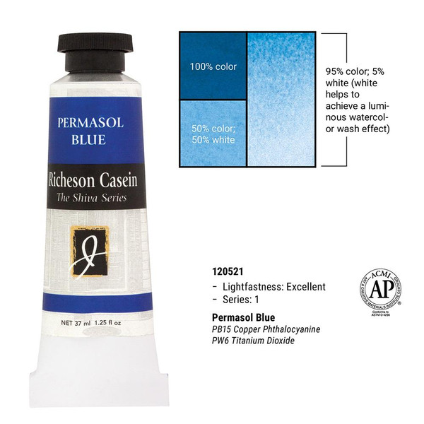 370991, Casein, Permasol Blue, 1.25oz.