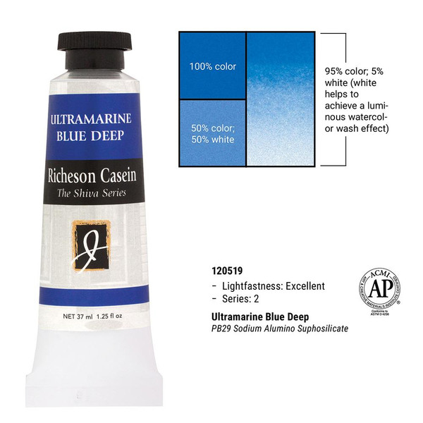 370989, Casein, Ultramarine Blue Deep, 1.25oz.