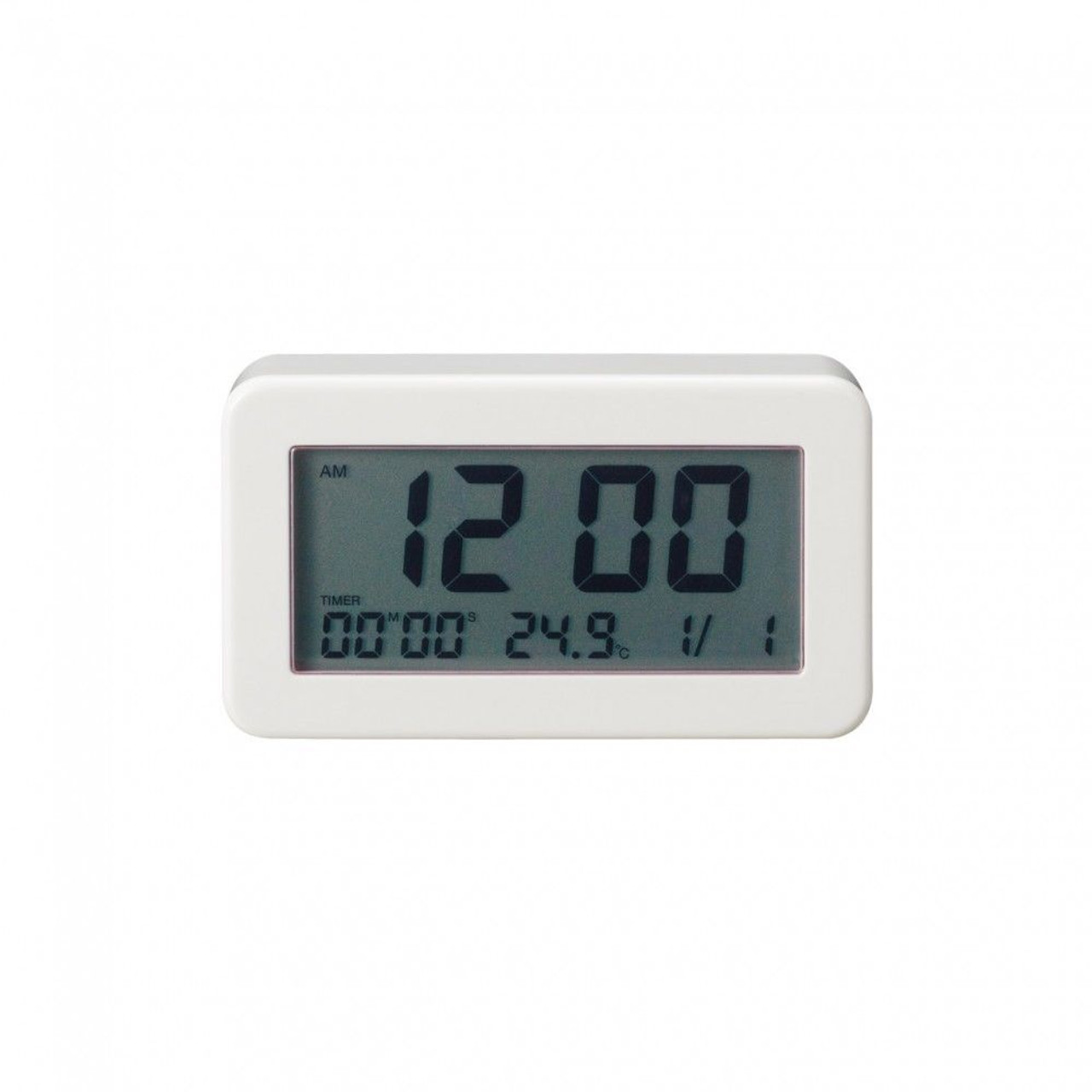 SALE Price, MUJI Digital bus clock Splashproof type IPX4 Thermometer calendar MoMA 61152516 Home Decor White