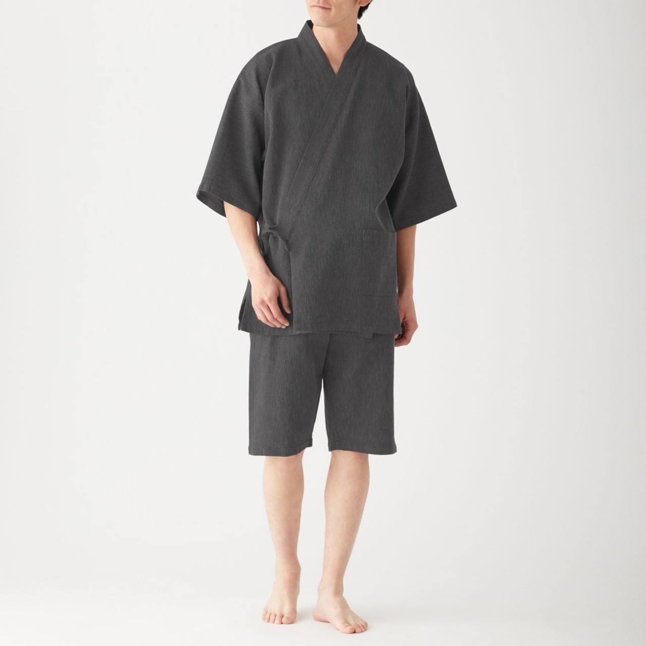 SALE, MUJI MEN'S Waffle Weave Jinbei Casual Summer Kimono Charcoal S ...