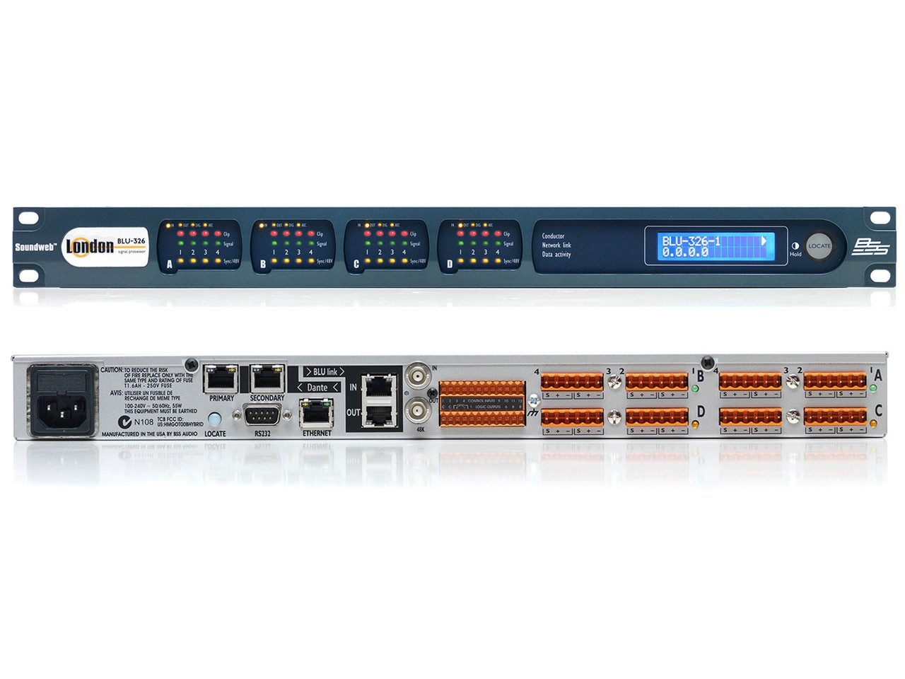 BSS Audio Networked I/O expander w/ Dante & BLU link chassis, BLU