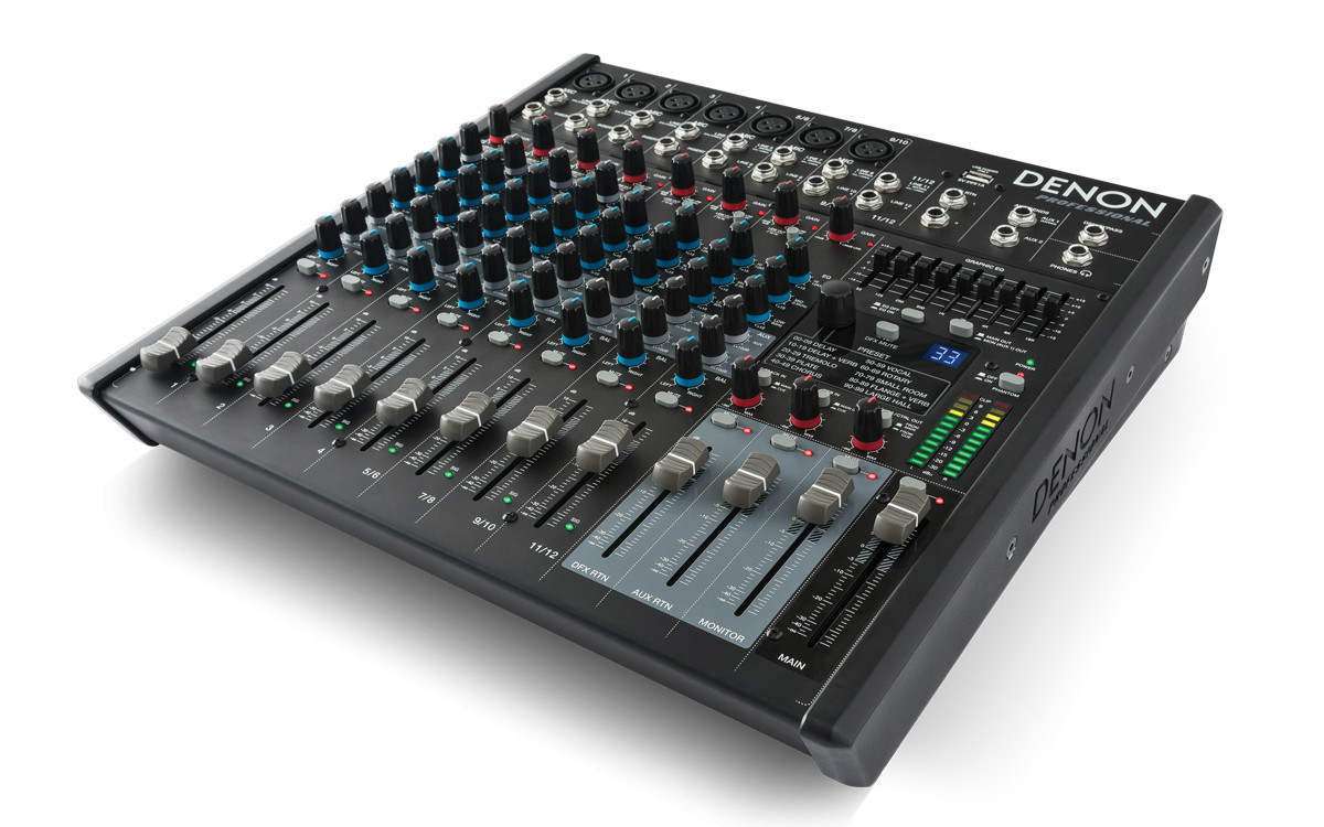 Denon Professional 12-Channel Console Mixer, DN-412X | Affinitech Inc.