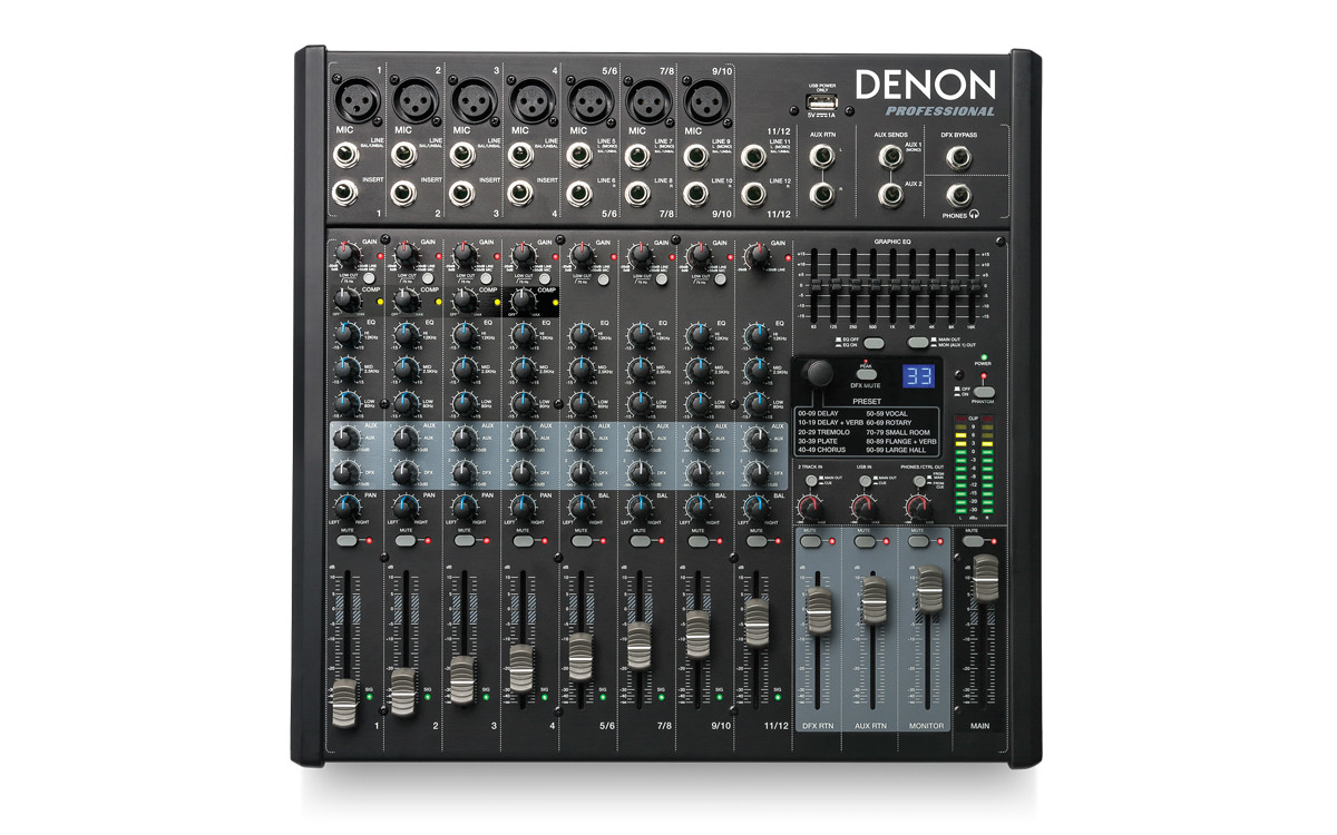 Denon Professional 12-Channel Console Mixer, DN-412X | Affinitech Inc.