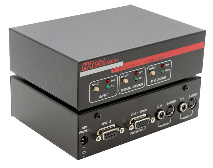 Hall Research Closed Caption Decoder and Text Video Overlay, CC-101