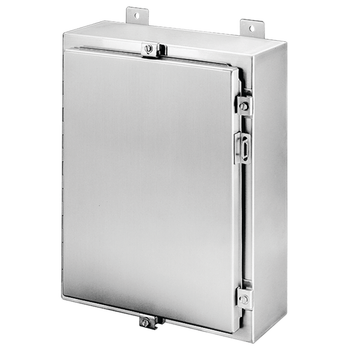 Hoffman A36H3008SSLP 36" x 30" x 8" Enclosure, Type 4X, Continuous Hinge w/ Clamps, 304 Stainless Steel