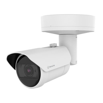 Hanwha 8MP AI IR Bullet IP Camera, 2.1x Zoom, 4.4-9.3mm Motorized Varifocal Lens, XNO-A9084R