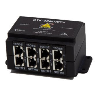 DITEK 4 Channel, Wall Mount Ethernet and PoE Surge Protector, DTK-WM4NETS