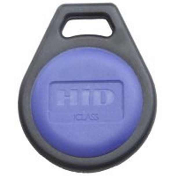 HID 2050HNNNN iCLASS Key II 205x 2K/2 Contactless Smart Key Fob, SIO, Programmed, No Numbers, Black with Blue Insert, 2050HNNNN