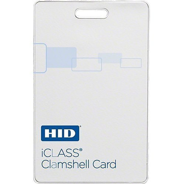 HID 2080CMSNV iCLASS 208x 2K/2 Clamshell Smart Card, Configured, Matte Front, Logo Back, No Numbers, Vertical Slot, White, 2080CMSNV