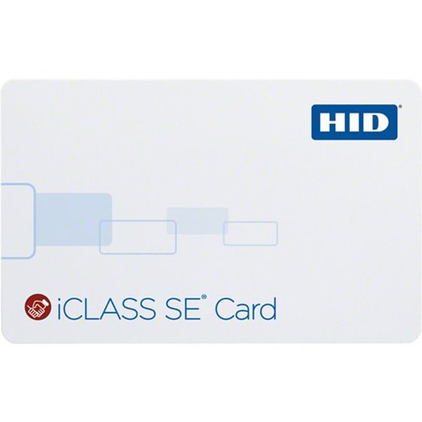 HID 3003PGGMN iCLASS 32k SE Card, SIO Programmed, Glossy Front and Back, Sequential Matching Encoded/Printed (Inkjetted), No Slot, Vertical Slot Indicators, White, 3003PGGMN