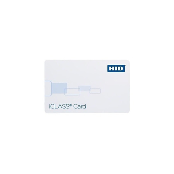 HID 2000CGGSN iClass 2K Printable Smart Card, Non-Programmed, Glossy Front and Back, No Numbers, No Slot, White, 2000CGGSN