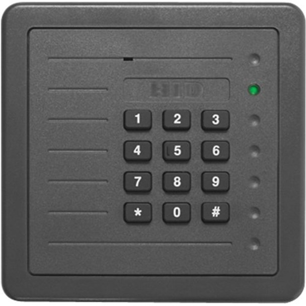HID 5355AGK14 ProxPro 125 kHz Wall Switch Keypad Proximity Reader with Wiegand Output, Buffer One to Keys (Standard 26-Bit Output), Gray, 5355AGK14