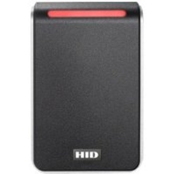 HID 40NKS-00-0001L6 Signo 40 Pigtail Smartcard Reader with Standard Profile, Mobile Access Enabled, MOB0006, Wiegand, Red LED, Flashing Green, Black with Silver Trim, 40NKS-00-0001L6