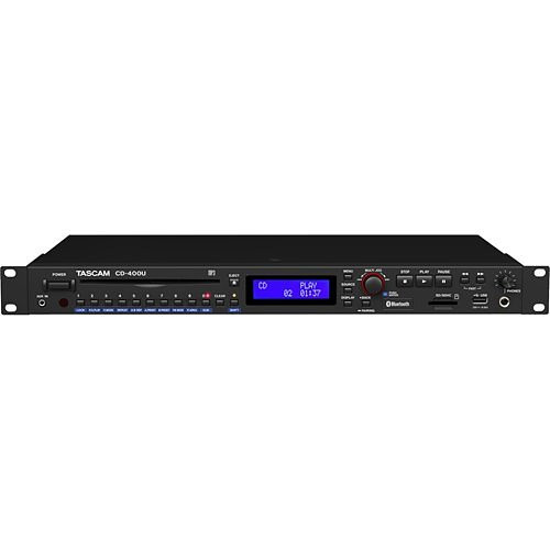 Tascam CD-400 Rackmount CD Player with Bluetooth & XLR Front 