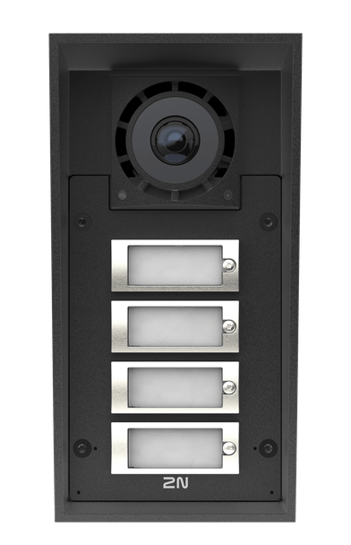 2N IP Force 2.0 4-Button Video Intercom with 5MP Camera - front view